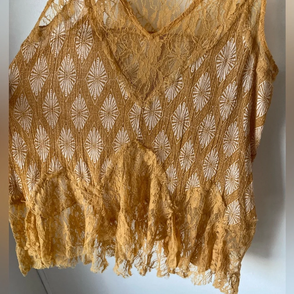 Free People  Bell Trapeze Flowy Lace Cami Tank Top - Picture 4 of 8